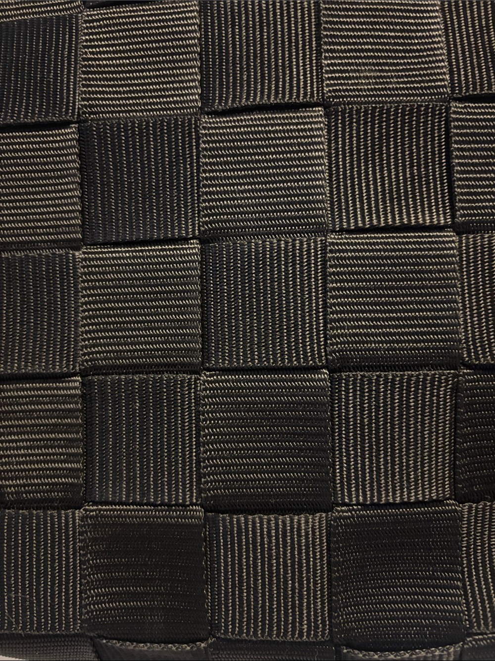 BLACK WOVEN TOTE BAMBOO STYLE HANDLES BRASS HARDWARE BLACK DRAWSTRING CLOSURE - Picture 7 of 11